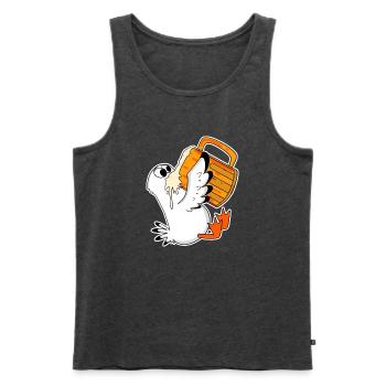 Seemöwe Bier Möwe Nordsee Norddeutschland - Männer Premium Bio Tank Top - Anthrazit meliert - Vorne - Michal (187cm)