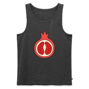 Granatapfel Apfel Frucht rot rote Früchte vegan - Männer Premium Bio Tank Top - Anthrazit meliert - Vorne - Michal (187cm)