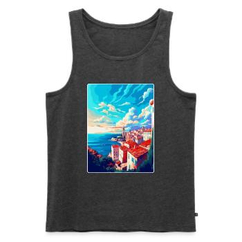 Pula Kroatien Vintage Reiseposter WPA Souvenir - Männer Premium Bio Tank Top - Anthrazit meliert - Vorne - Michal (187cm)