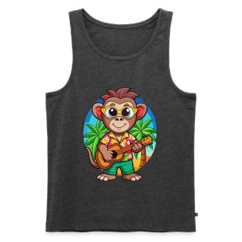 Lustige Affe Cartoon Sommer Strand Sonnenbrille - Männer Premium Bio Tank Top - Anthrazit meliert - Vorne - Michal (187cm)