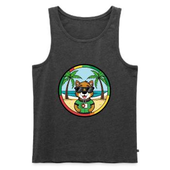 Portuguese Watchdog Breed Cartoon Sunglasses Beach - Men's Premium Organic Tank Top - heather anthracite - Front - Michal (187cm)