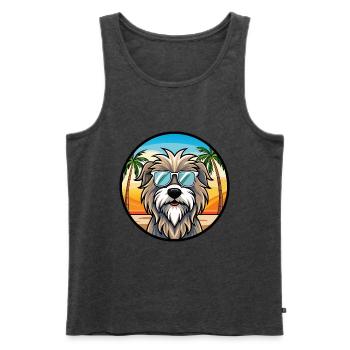 Lunettes de soleil Bergamasco Shepherd Dog Breed Cartoon - Débardeur bio Premium Homme - anthracite chiné - Devant - Michal (187cm)