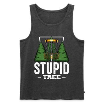 Frisbee - Männer Premium Bio Tank Top - Anthrazit meliert - Vorne - Michal (187cm)