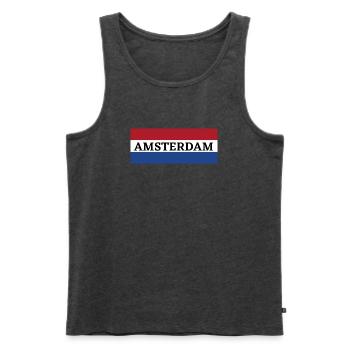 Amsterdam City in Dutch Flag - Men's Premium Organic Tank Top - heather anthracite - Front - Michal (187cm)