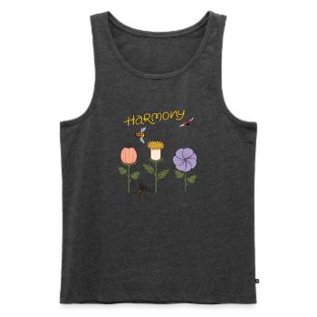 Harmony Flowers - Men's Premium Organic Tank Top - heather anthracite - Front - Michal (187cm)