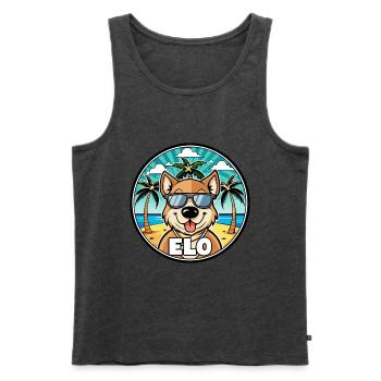 Längerer Spitzname Hund Rasse Cartoon Sonnenbrille Strand - Männer Premium Bio Tank Top - Anthrazit meliert - Vorne - Michal (187cm)