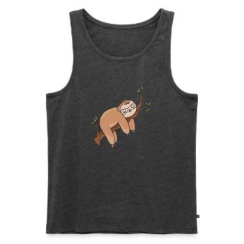 Faultier - Männer Premium Bio Tank Top - Anthrazit meliert - Vorne - Michal (187cm)