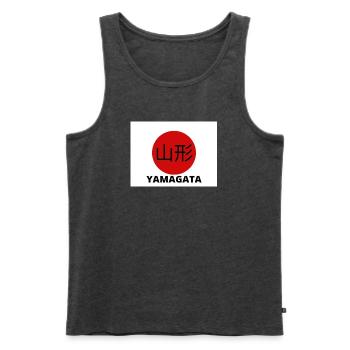 Yamagata Japon à Kanji - Débardeur bio Premium Homme - anthracite chiné - Devant - Michal (187cm)