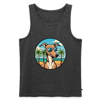 Rampur Greyhound Chien Race Dessin Animé Lunettes De Soleil Plage - Débardeur bio Premium Homme - anthracite chiné - Devant - Michal (187cm)