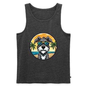 Deutscher Wachtelhund Hunderasse Cartoon Sonnenbrille - Männer Premium Bio Tank Top - Anthrazit meliert - Vorne - Michal (187cm)
