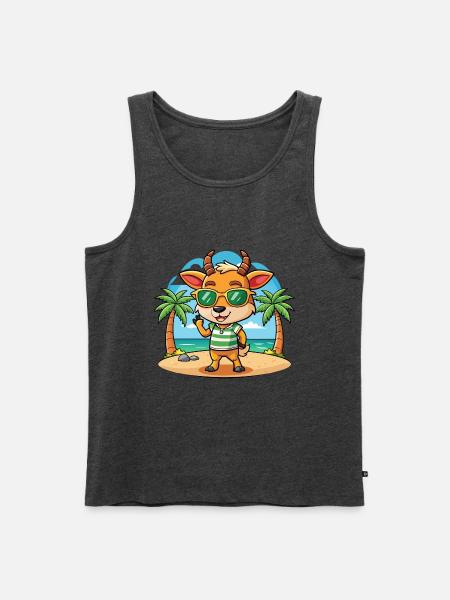 Antelope Funny Cartoon Summer Beach Sunglasses - Men's Premium Organic Tank Top - heather anthracite