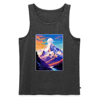 Mont Blanc Mountain Europe Vintage Poster de voyage - Débardeur bio Premium Homme - anthracite chiné - Devant - Michal (187cm)