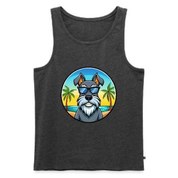 Standard Schnauzer Hunderasse Cartoon Sonnenbrille - Männer Premium Bio Tank Top - Anthrazit meliert - Vorne - Michal (187cm)