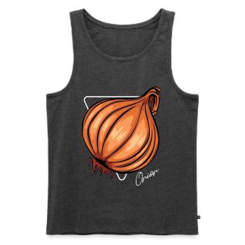 Trendy Onion Cool Vegetable Onions - Men's Premium Organic Tank Top - heather anthracite - Front - Michal (187cm)