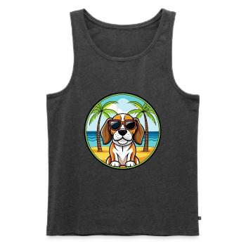 Beagle Harrier Hunderasse Cartoon Sonnenbrille Strand - Männer Premium Bio Tank Top - Anthrazit meliert - Vorne - Michal (187cm)