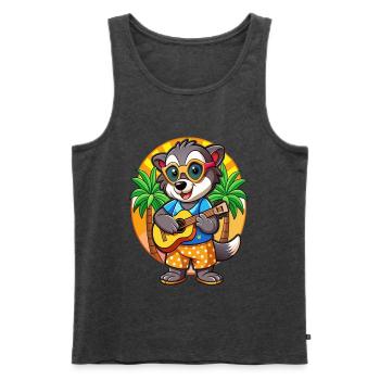 Lustige Dachs Cartoon Sommer Strand Sonnenbrille - Männer Premium Bio Tank Top - Anthrazit meliert - Vorne - Michal (187cm)