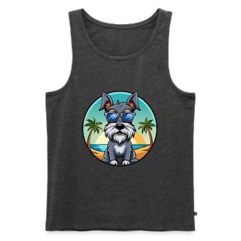Standard Schnauzer Hunderasse Cartoon Sonnenbrille - Männer Premium Bio Tank Top - Anthrazit meliert - Vorne - Michal (187cm)