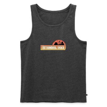 Skyline von Istanbul in einem Retro Design - Männer Premium Bio Tank Top - Anthrazit meliert - Vorne - Michal (187cm)