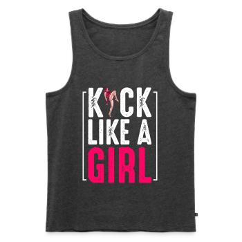 Kickboxing - Männer Premium Bio Tank Top - Anthrazit meliert - Vorne - Michal (187cm)