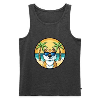 Lunettes de soleil de dessin animé de race de chien du Groenland plage - Débardeur bio Premium Homme - anthracite chiné - Devant - Michal (187cm)