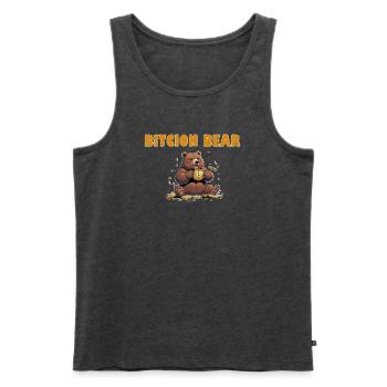Bitcoin Bear - Débardeur bio Premium Homme - anthracite chiné - Devant - Michal (187cm)