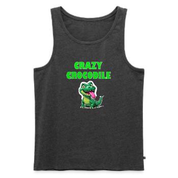 Crazy Crocodile - Männer Premium Bio Tank Top - Anthrazit meliert - Vorne - Michal (187cm)