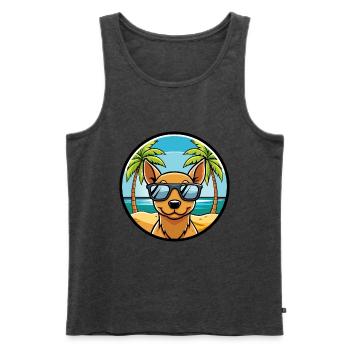 Peruanische haarlose Hunderasse Cartoon Sonnenbrille Strand - Männer Premium Bio Tank Top - Anthrazit meliert - Vorne - Michal (187cm)