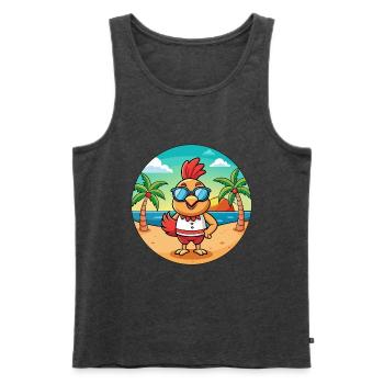 Rooster Funny Cartoon Summer Beach Sunglasses - Men's Premium Organic Tank Top - heather anthracite - Front - Michal (187cm)