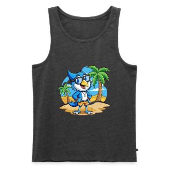 Blue Jay Lustige Cartoon Sommer Strand Sonnenbrille - Männer Premium Bio Tank Top - Anthrazit meliert - Vorne - Michal (187cm)