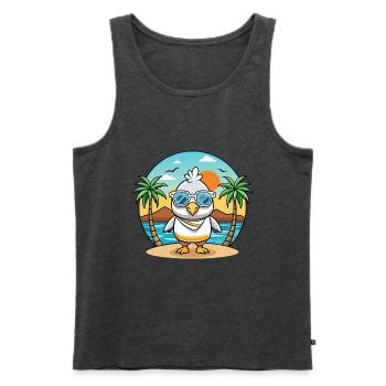 Albatross Lustige Cartoon Sommer Strand Sonnenbrille - Männer Premium Bio Tank Top - Anthrazit meliert - Vorne - Michal (187cm)