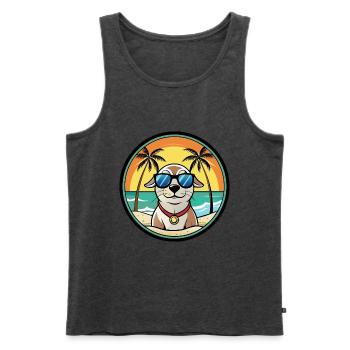 Seskar phoque chien race dessin animé lunettes de soleil plage - Débardeur bio Premium Homme - anthracite chiné - Devant - Michal (187cm)