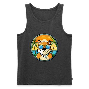 Moscow Watchdog Breed Cartoon Sunglasses Beach - Men's Premium Organic Tank Top - heather anthracite - Front - Michal (187cm)