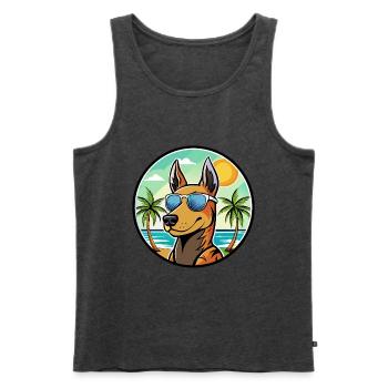 Manchester Terrier Hunderasse Cartoon Sonnenbrille - Männer Premium Bio Tank Top - Anthrazit meliert - Vorne - Michal (187cm)