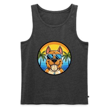 Kanarische Warren Hound Hunderasse Cartoon Sonnenbrille - Männer Premium Bio Tank Top - Anthrazit meliert - Vorne - Michal (187cm)