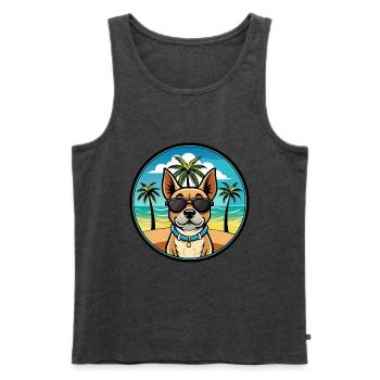 Braque Du Bourbonnais Hunderasse Cartoon Sonnenbrille - Männer Premium Bio Tank Top - Anthrazit meliert - Vorne - Michal (187cm)
