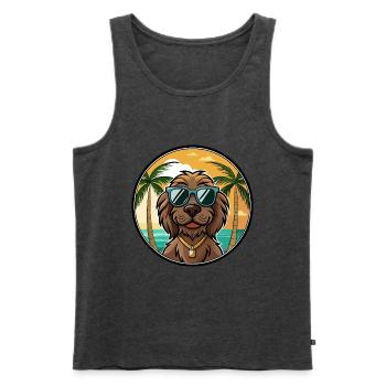 Boykin Spaniel Chien Race Dessin Animé Lunettes De Soleil Plage - Débardeur bio Premium Homme - anthracite chiné - Devant - Michal (187cm)