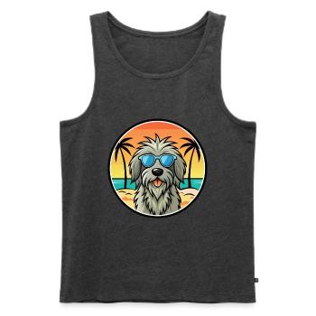 Lunettes de soleil Bergamasco Shepherd Dog Breed Cartoon - Débardeur bio Premium Homme - anthracite chiné - Devant - Michal (187cm)