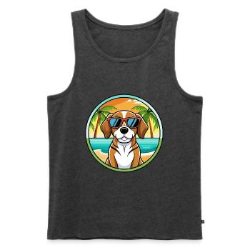 Beagle Harrier Hunderasse Cartoon Sonnenbrille Strand - Männer Premium Bio Tank Top - Anthrazit meliert - Vorne - Michal (187cm)