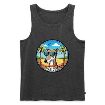 Rampur Greyhound Chien Race Dessin Animé Lunettes De Soleil Plage - Débardeur bio Premium Homme - anthracite chiné - Devant - Michal (187cm)