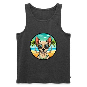 Peruanische haarlose Hunderasse Cartoon Sonnenbrille Strand - Männer Premium Bio Tank Top - Anthrazit meliert - Vorne - Michal (187cm)