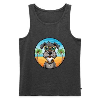 Deutscher Wachtelhund Hunderasse Cartoon Sonnenbrille - Männer Premium Bio Tank Top - Anthrazit meliert - Vorne - Michal (187cm)