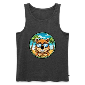 Estrela Sennenhund Rasse Cartoon Sonnenbrille Strand - Männer Premium Bio Tank Top - Anthrazit meliert - Vorne - Michal (187cm)