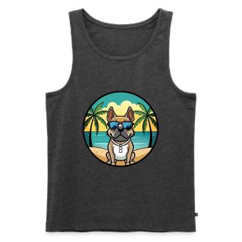 Braque Du Bourbonnais Hunderasse Cartoon Sonnenbrille - Männer Premium Bio Tank Top - Anthrazit meliert - Vorne - Michal (187cm)