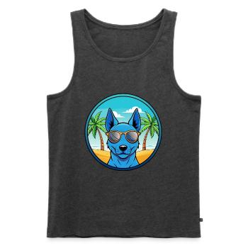 Lunettes de soleil de dessin animé Blue Thai Ridgeback Dog Breed - Débardeur bio Premium Homme - anthracite chiné - Devant - Michal (187cm)