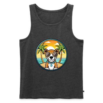 Ariege Pointer Hund Rasse Cartoon Sonnenbrille Strand - Männer Premium Bio Tank Top - Anthrazit meliert - Vorne - Michal (187cm)