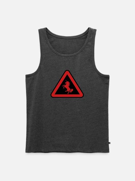 Achtung Einhorn, Gefahr - Männer Premium Bio Tank Top - Anthrazit meliert