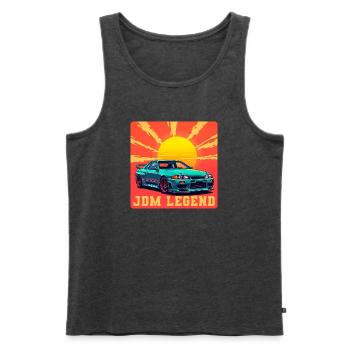 JDM Legend Sonnenaufgang - Männer Premium Bio Tank Top - Anthrazit meliert - Vorne - Michal (187cm)