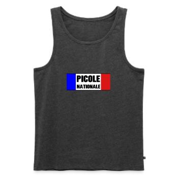 Picole Nationale - Débardeur bio Premium Homme - anthracite chiné - Devant - Michal (187cm)