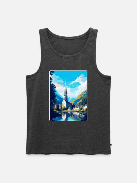 Lourdes Frankrijk Vintage reizen Poster Souvenir WPA - Mannen Premium Bio Tanktop - antraciet gemêleerd