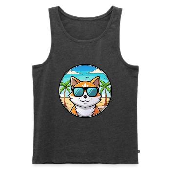 Verdünnte Kattunkatzenrasse Cartoon Sonnenbrille Strand - Männer Premium Bio Tank Top - Anthrazit meliert - Vorne - Michal (187cm)